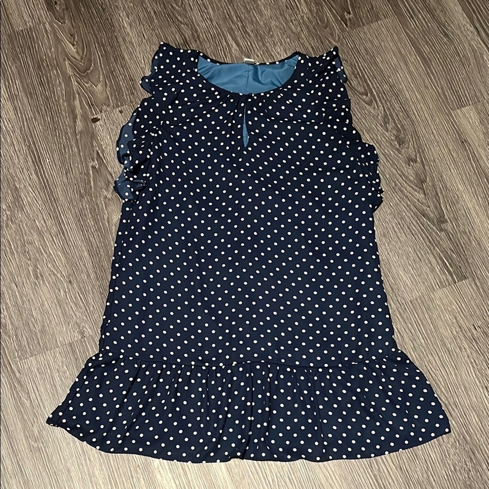 J. Crew Blue and White Tiered Ruffle Midi Dress